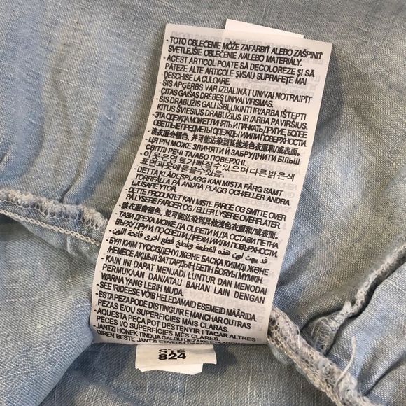 ZARA Blue V-Neck Short Puff Sleeve Babydoll Dress w Tiered Skirt Sz MD - Picture 15 of 16